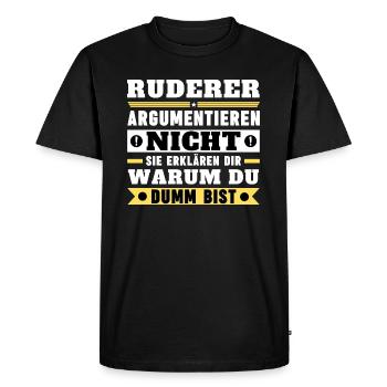 Rowers don't argue - Men's Premium Organic T-Shirt - black - Front - Nico (187cm)