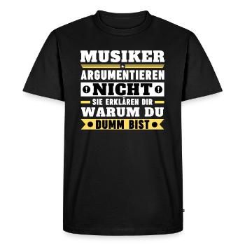 Les musiciens ne se disputent pas - T-shirt Premium bio Homme - noir - Devant - Nico (187cm)
