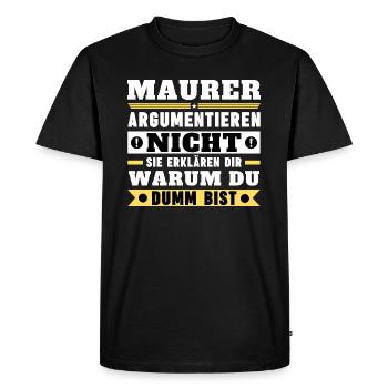 Les francs-maçons ne se disputent pas - T-shirt Premium bio Homme - noir - Devant - Nico (187cm)