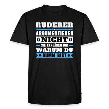 Rowers don't argue - Men's Premium Organic T-Shirt - black - Front - Nico (187cm)