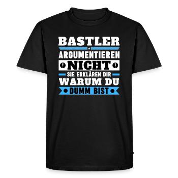 Hobbyists don't argue - Men's Premium Organic T-Shirt - black - Front - Nico (187cm)