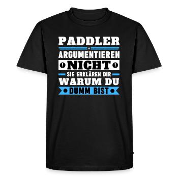 Paddlers don't argue - Men's Premium Organic T-Shirt - black - Front - Nico (187cm)
