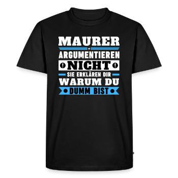 Les francs-maçons ne se disputent pas - T-shirt Premium bio Homme - noir - Devant - Nico (187cm)