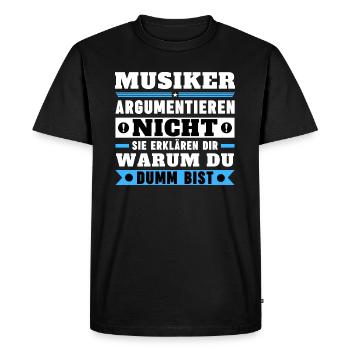 Les musiciens ne se disputent pas - T-shirt Premium bio Homme - noir - Devant - Nico (187cm)