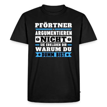 Gatekeepers don't argue - Men's Premium Organic T-Shirt - black - Front - Nico (187cm)