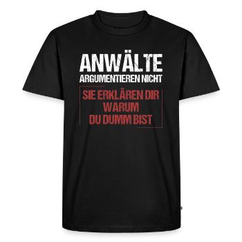 Les avocats ne discutent pas - T-shirt Premium bio Homme - noir - Devant - Nico (187cm)