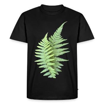 Feuilles de fougère Feuilles de fougère Vert - T-shirt Premium bio Homme - noir - Devant - Nico (187cm)