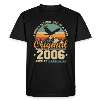 Original Since 2006 Vintage Birthday Gift - Men's Premium Organic T-Shirt - black - Front - Nico (187cm)
