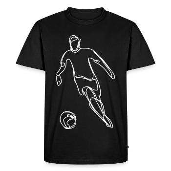 Footballer Sketch - Men's Premium Organic T-Shirt - black - Front - Nico (187cm)