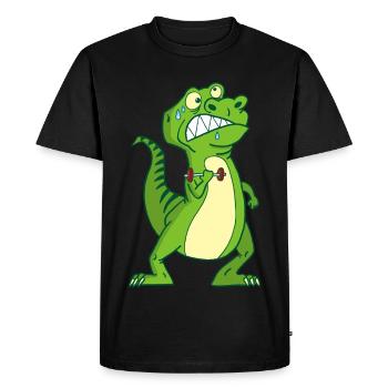 La force du tyrannosaure - T-shirt Premium bio Homme - noir - Devant - Nico (187cm)