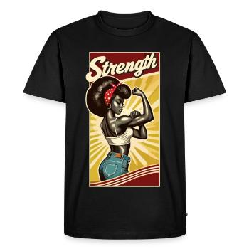force forte femme noire rockabilly cadeau - T-shirt Premium bio Homme - noir - Devant - Nico (187cm)
