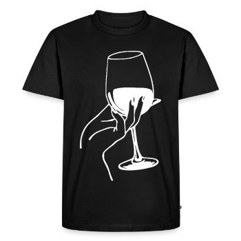 Amateur de vin blanc - T-shirt Premium bio Homme - noir - Devant - Nico (187cm)
