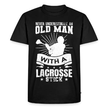 Lacrosse Player Grandpa - Men's Premium Organic T-Shirt - black - Front - Nico (187cm)