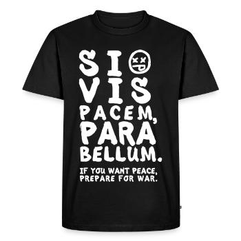 SI VIS PACEM PARA BELLUM – Gymnase & Arts martiaux - T-shirt Premium bio Homme - noir - Devant - Nico (187cm)
