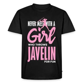 Lanceur de javelot avec une déclaration amusante - T-shirt Premium bio Homme - noir - Devant - Nico (187cm)