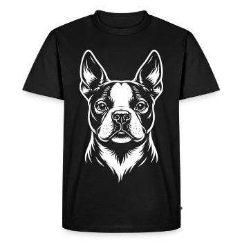 Tête de Boston Terrier - T-shirt Premium bio Homme - noir - Devant - Nico (187cm)