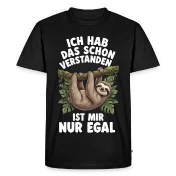 I've already postponed this sloth humor - Men's Premium Organic T-Shirt - black - Front - Nico (187cm)
