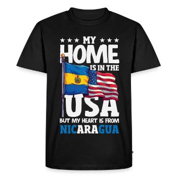 Nicaragua Flag Pride & Home - Men's Premium Organic T-Shirt - black - Front - Nico (187cm)