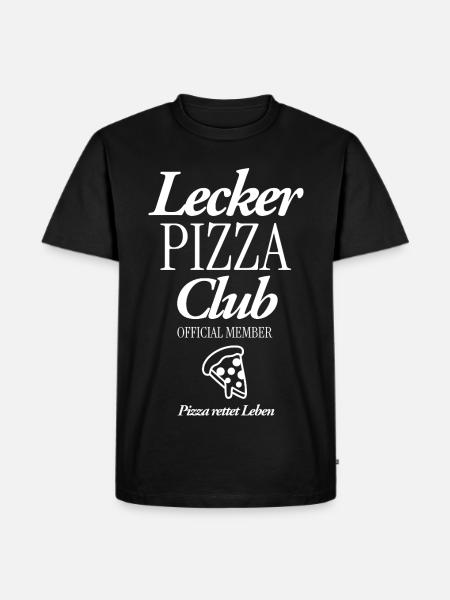 Lecker Pizza CLub - Männer Premium Bio T-Shirt - Schwarz