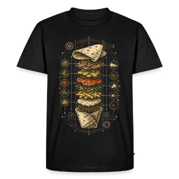 Plan d’action pour le shawarma libanais - T-shirt Premium bio Homme - noir - Devant - Nico (187cm)