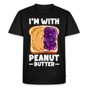 Look Partner Beurre de Cacahuète & Confiture Design - T-shirt Premium bio Homme - noir - Devant - Nico (187cm)