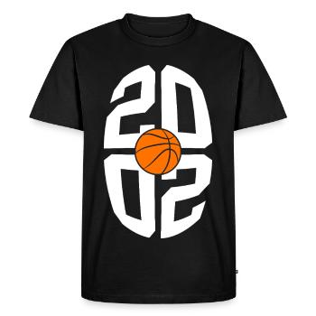 NÉ 24E ANNIVERSAIRE BASKETBALL 2002 - T-shirt Premium bio Homme - noir - Devant - Nico (187cm)