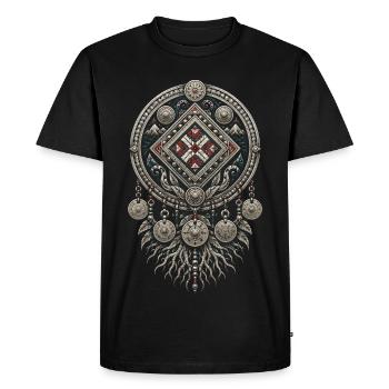 Hmong - Men's Premium Organic T-Shirt - black - Front - Nico (187cm)
