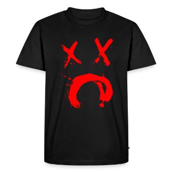 Halloween No.4 (Sad Smile) - pourriture / rouge - T-shirt Premium bio Homme - noir - Devant - Nico (187cm)