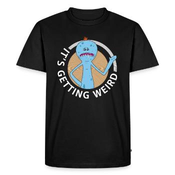 Rick et Morty Mr Meeseeks It's Getting Weird - T-shirt Premium bio Homme - noir - Devant - Nico (187cm)