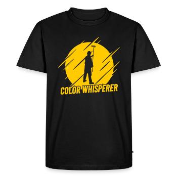 Peintre Whisperer de couleur Peintre - T-shirt Premium bio Homme - noir - Devant - Nico (187cm)