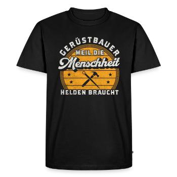 Gerüstbauer Spruch Baustelle Gerüstbau Geschenk - Männer Premium Bio T-Shirt - Schwarz - Vorne - Nico (187cm)