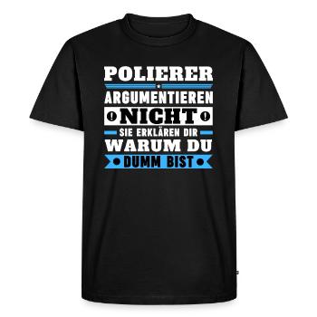 Les polisseurs ne discutent pas - T-shirt Premium bio Homme - noir - Devant - Nico (187cm)