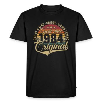Great Since 1984 Vintage Vintage Birthday - Men's Premium Organic T-Shirt - black - Front - Nico (187cm)