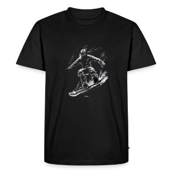 DES COURSES DE SNOWBOARD COOL - T-shirt Premium bio Homme - noir - Devant - Nico (187cm)
