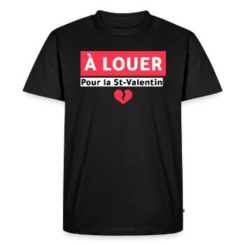 À louer pour la Saint Valentin. - T-shirt Premium bio Homme - noir - Devant - Nico (187cm)