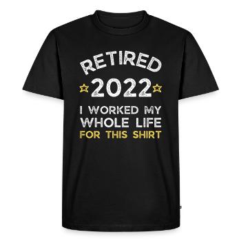 Retraite 2022 - Retraité 2022 - T-shirt Premium bio Homme - noir - Devant - Nico (187cm)