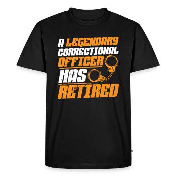 Retired Correctional Officer – Prison Officer Jail - Men's Premium Organic T-Shirt - black - Front - Nico (187cm)