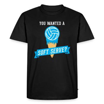 Si vous vouliez un volleyball à service doux – Volleyball - T-shirt Premium bio Homme - noir - Devant - Nico (187cm)