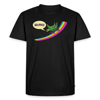 Kidcore Rainbow Turtle Skateboard Skating - Men's Premium Organic T-Shirt - black - Front - Nico (187cm)