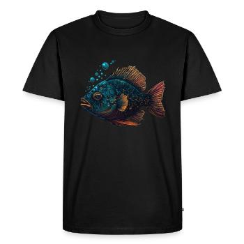 Cool Fish Illustration - Men's Premium Organic T-Shirt - black - Front - Nico (187cm)