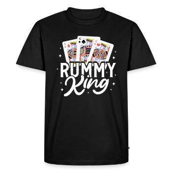 Roi du rami - T-shirt Premium bio Homme - noir - Devant - Nico (187cm)