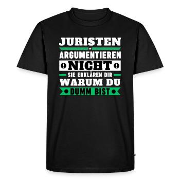Les avocats ne discutent pas - T-shirt Premium bio Homme - noir - Devant - Nico (187cm)
