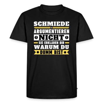 Blacksmiths don't argue - Men's Premium Organic T-Shirt - black - Front - Nico (187cm)