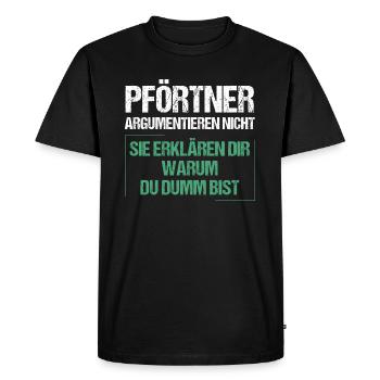 Gatekeepers don't argue - Men's Premium Organic T-Shirt - black - Front - Nico (187cm)