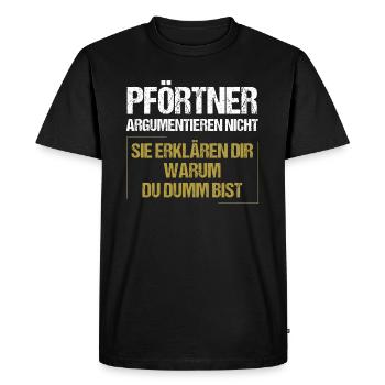 Gatekeepers don't argue - Men's Premium Organic T-Shirt - black - Front - Nico (187cm)
