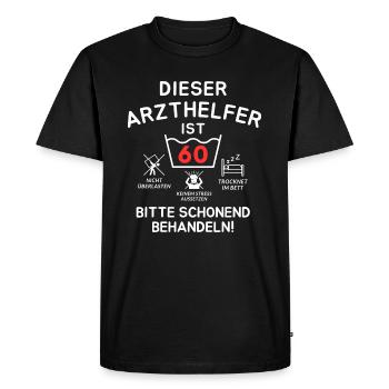 Cet assistant médical a 60 ans. - T-shirt Premium bio Homme - noir - Devant - Nico (187cm)