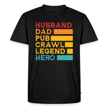 mari papa pub crawl légende héros Design pour un - T-shirt Premium bio Homme - noir - Devant - Nico (187cm)