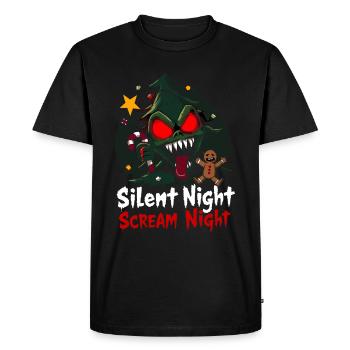 Creepy Tree – Nuit silencieuse Scream Night - T-shirt Premium bio Homme - noir - Devant - Nico (187cm)