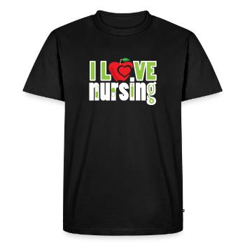 Drôle d’infirmière J’aime les soins infirmiers Médecine Cadeau - T-shirt Premium bio Homme - noir - Devant - Nico (187cm)