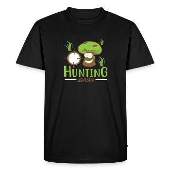 Cadeau drôle de saison de chasse aux champignons - T-shirt Premium bio Homme - noir - Devant - Nico (187cm)